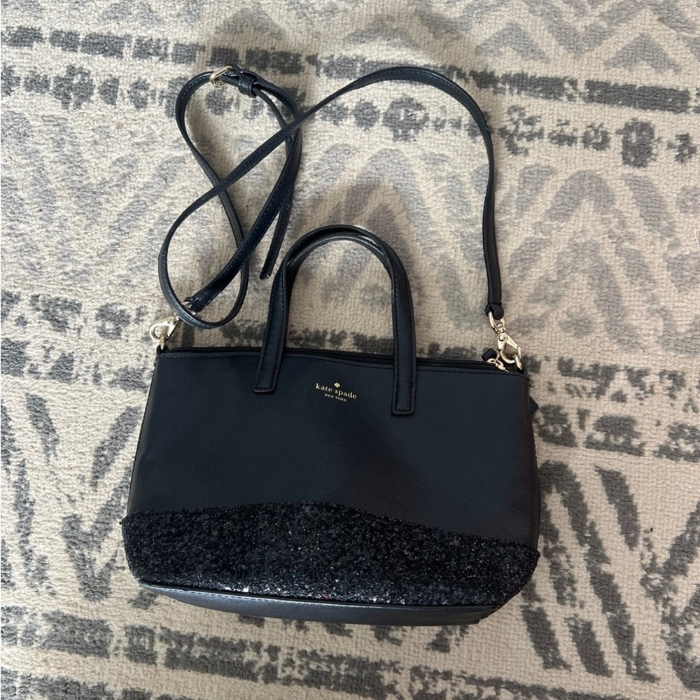 Kate Spade Black Crossbody Bag with Glitter Detail